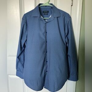 Nautica Navy and White Plaid Shirt